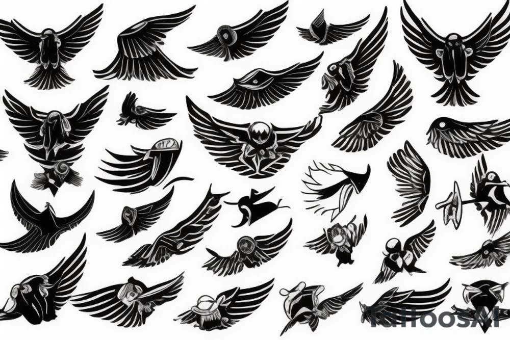 Pilot wings children wife tattoo idea