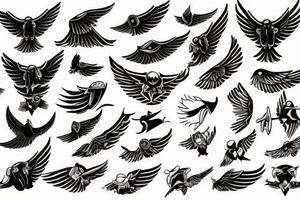 Pilot wings children wife tattoo idea