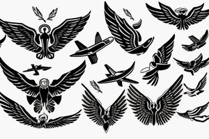 Pilot wings children wife tattoo idea
