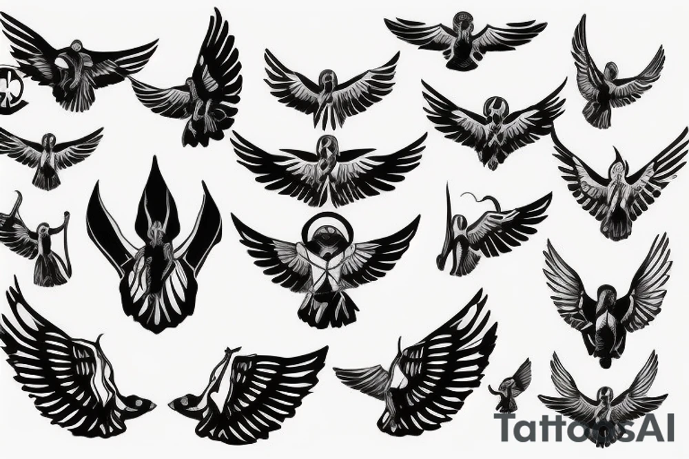Pilot wings 3 children wife tattoo idea