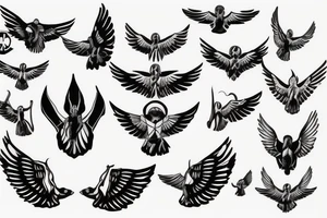 Pilot wings 3 children wife tattoo idea