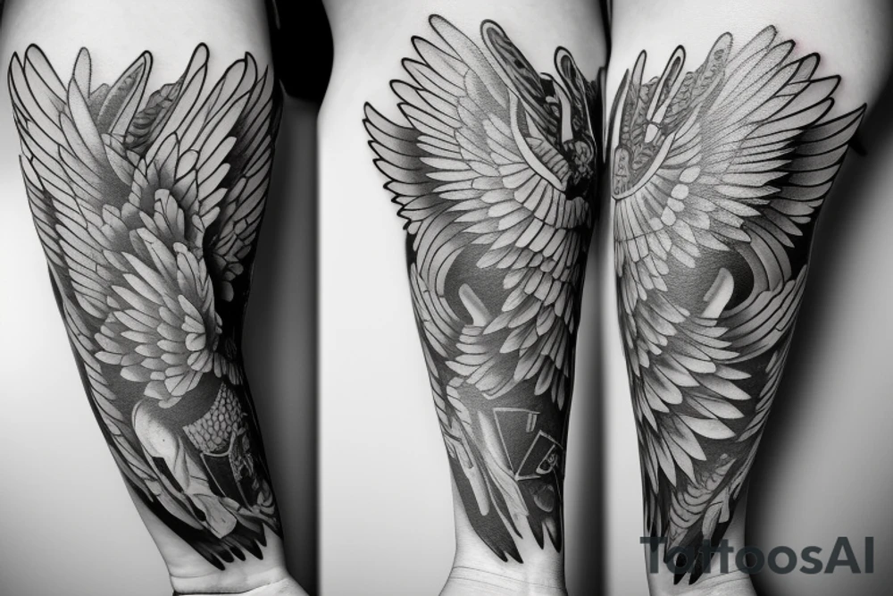 Pilot wings 3 children wife tattoo idea