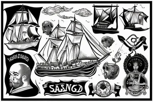 Vasco de gama sailing rough seas. tattoo idea