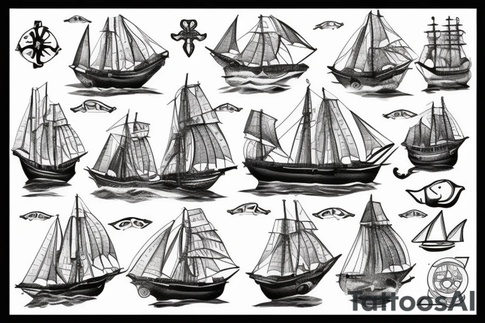 Vasco de gama sailing rough seas. tattoo idea