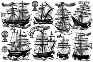 Vasco de gama sailing rough seas. tattoo idea