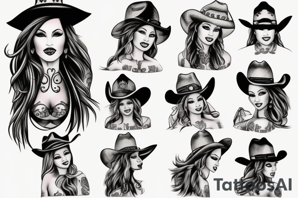 sexy cowgirl tattoo idea