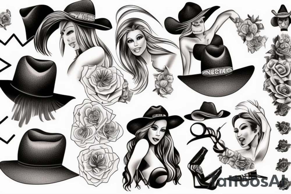 sexy cowgirl tattoo idea
