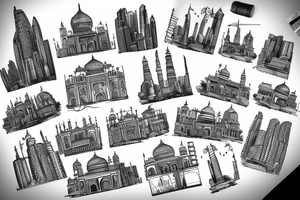 Indian City skyline tattoo idea
