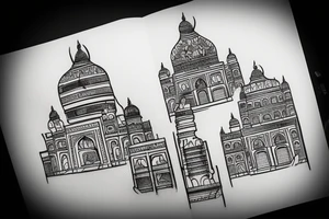 Indian City surat skyline tattoo idea