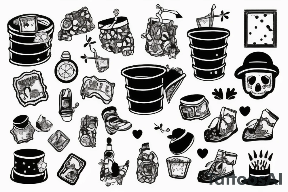 Trash polka tattoo idea