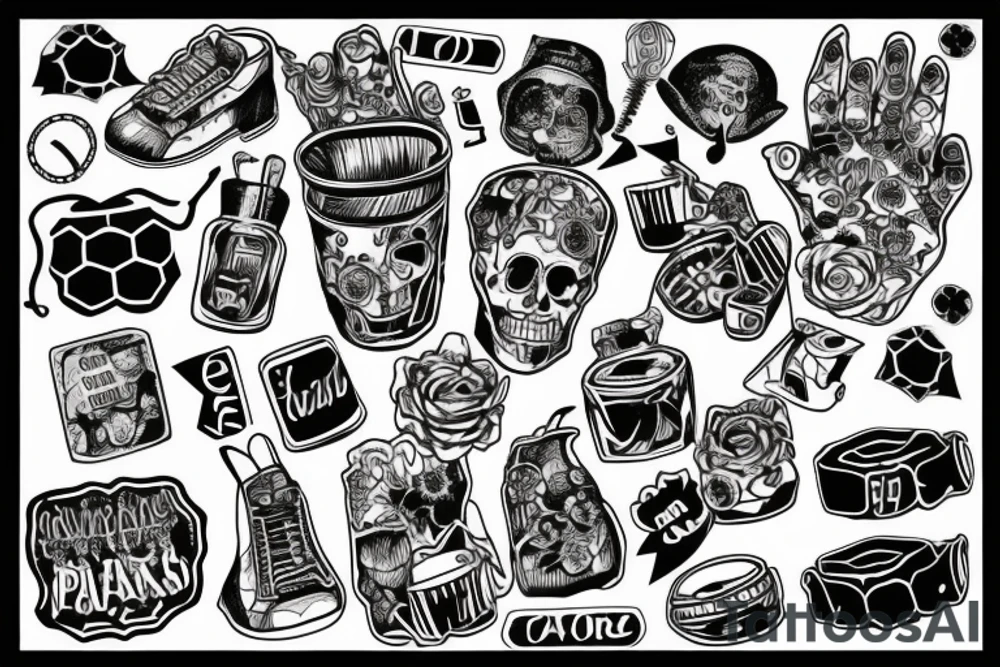 Trash polka tattoo idea