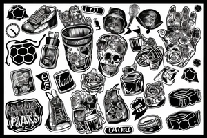 Trash polka tattoo idea