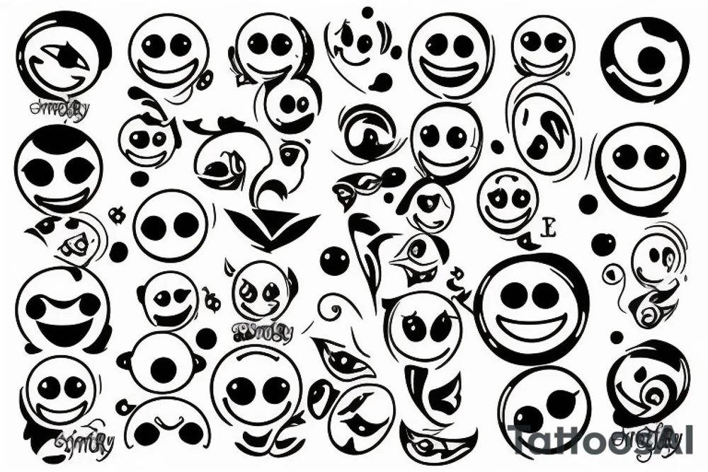Smiley faces tattoo idea