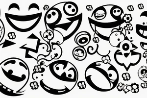 Smiley faces flash tattoo idea