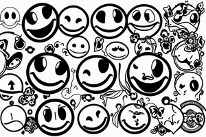 Smiley faces flash tattoo idea