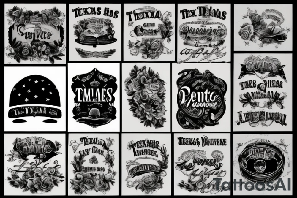 Texas country song theme tattoo idea