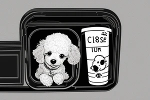 toy poodle in a recycling bin. tattoo idea