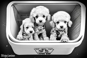 toy poodle in a recycling bin. tattoo idea