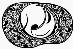 Hourglass with crescent moon behind it tattoo idea