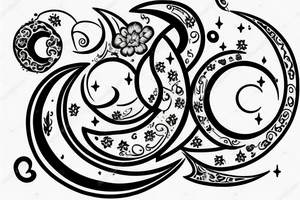 Hourglass with crescent moon behind it tattoo idea