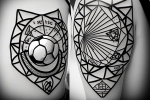 A triangle with a soccer ball inside tattoo idea