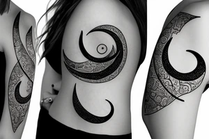 Hourglass with crescent moon tattoo idea