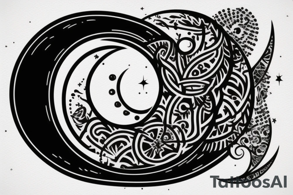 Hourglass with crescent moon tattoo idea