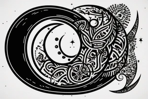 Hourglass with crescent moon tattoo idea