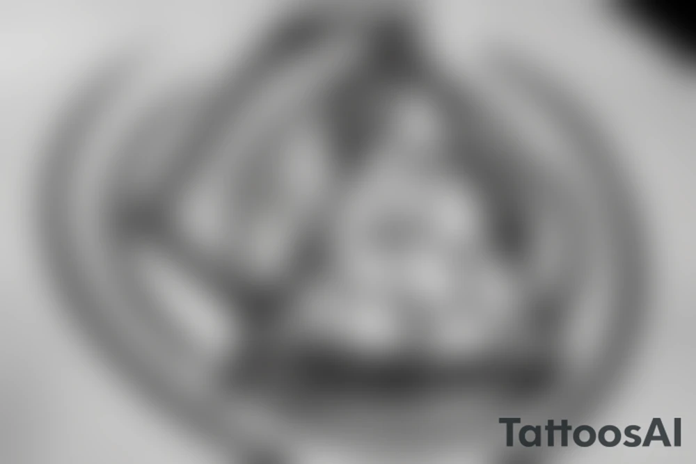 A triangle with a soccer ball inside the triangle tattoo idea