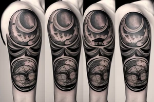 Hourglass with moon tattoo idea