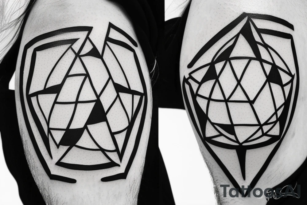 A triangle with a soccer ball inside the triangle tattoo idea