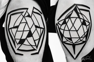 A triangle with a soccer ball inside the triangle tattoo idea