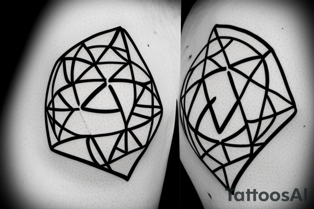 A triangle with a soccer ball inside the triangle tattoo idea