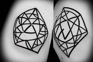 A triangle with a soccer ball inside the triangle tattoo idea