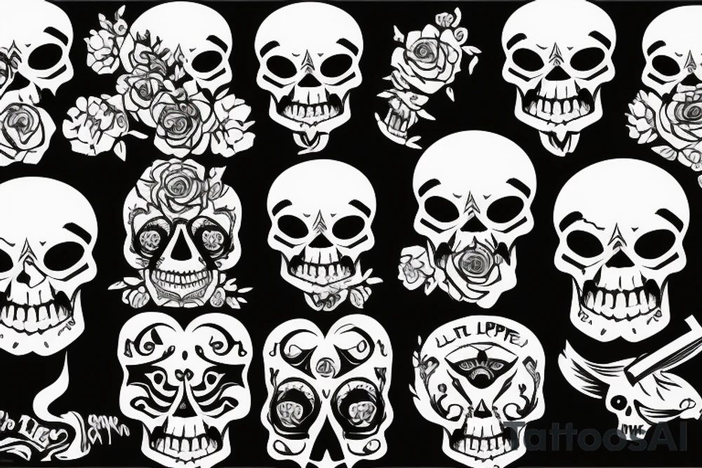 A phrase "Let it RIP" where "RIP" has skull in it tattoo idea