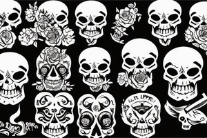 A phrase "Let it RIP" where "RIP" has skull in it tattoo idea