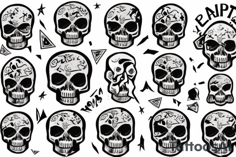 A phrase "Let it RIP" where "RIP" has skull in it tattoo idea