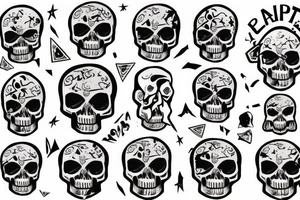 A phrase "Let it RIP" where "RIP" has skull in it tattoo idea