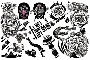 A phrase "Let it RIP" where whole phrase is displayed tattoo idea