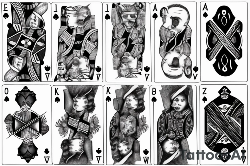 Playing card tattoo with smoke tattoo idea