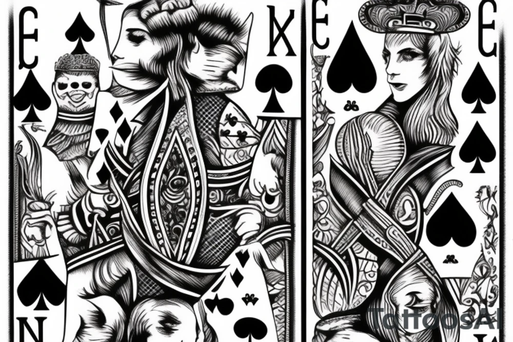 Playing card tattoo with smoke tattoo idea