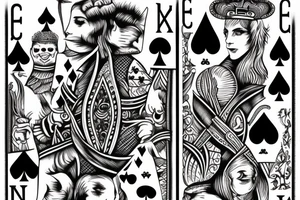 Playing card tattoo with smoke tattoo idea
