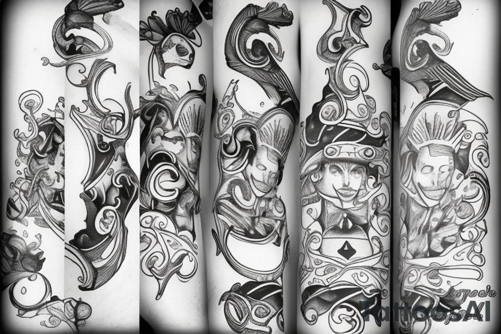 Playing card tattoo with smoke tattoo idea