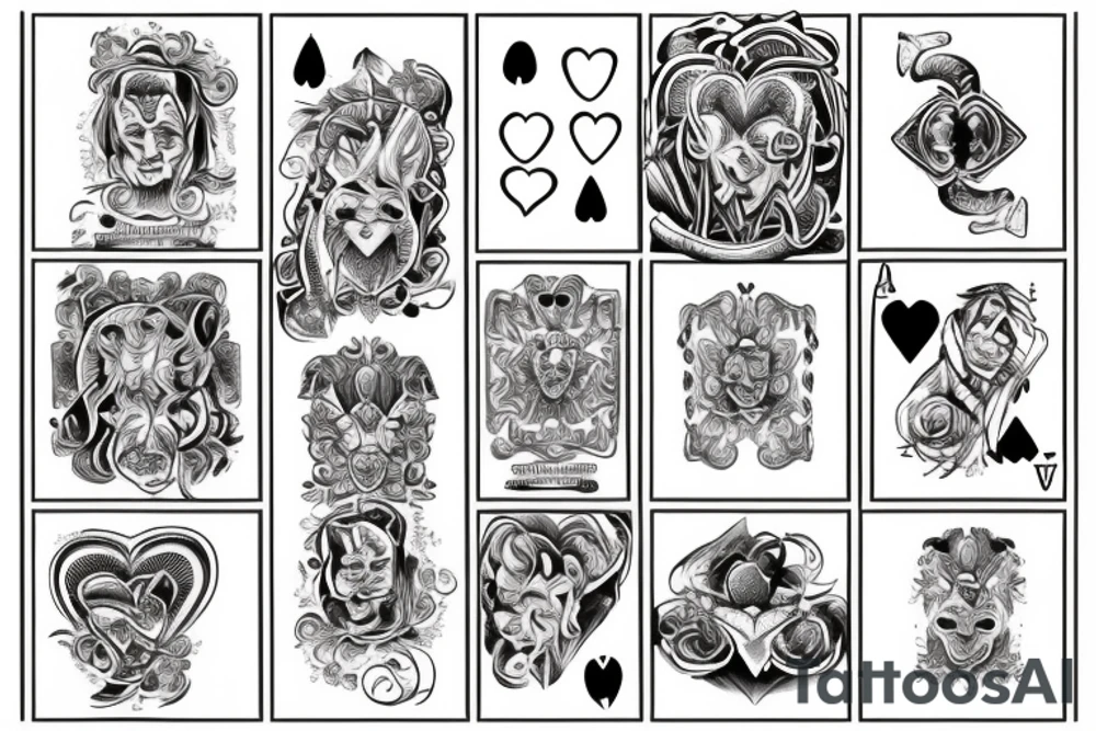 King of hearts tattoo with smoke tattoo idea