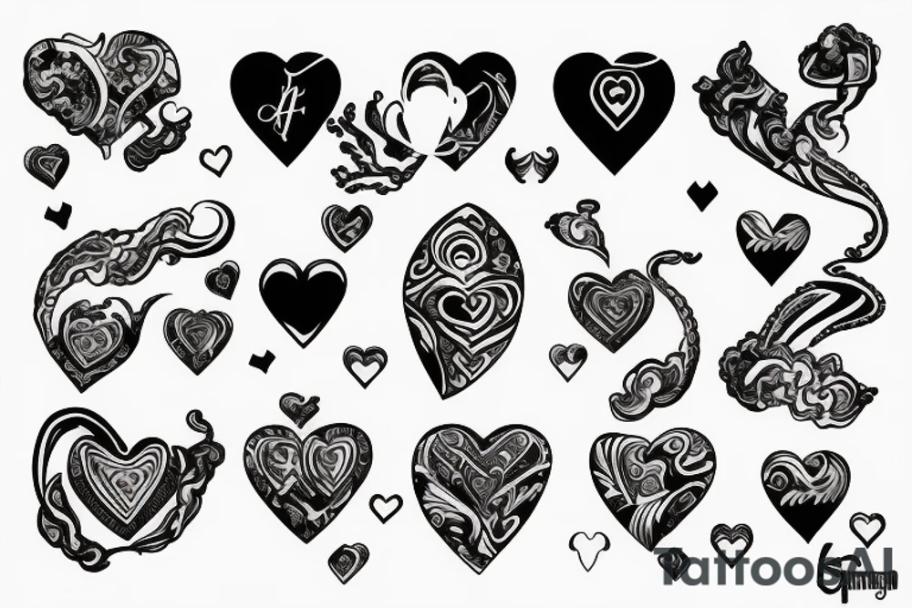 King of hearts tattoo with smoke tattoo idea