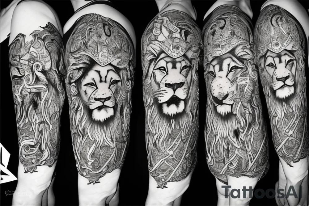 Lion, Wisdom, Bravery, Justice, Stoics tattoo idea