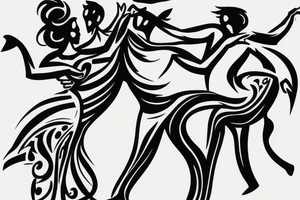 An abstraction of a couple dancing tango it a detail their. Focus on the embrace. Keep it simple. tattoo idea
