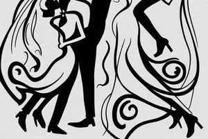 An abstraction of a couple dancing tango it a detail their. Focus on the embrace. Keep it simple. tattoo idea