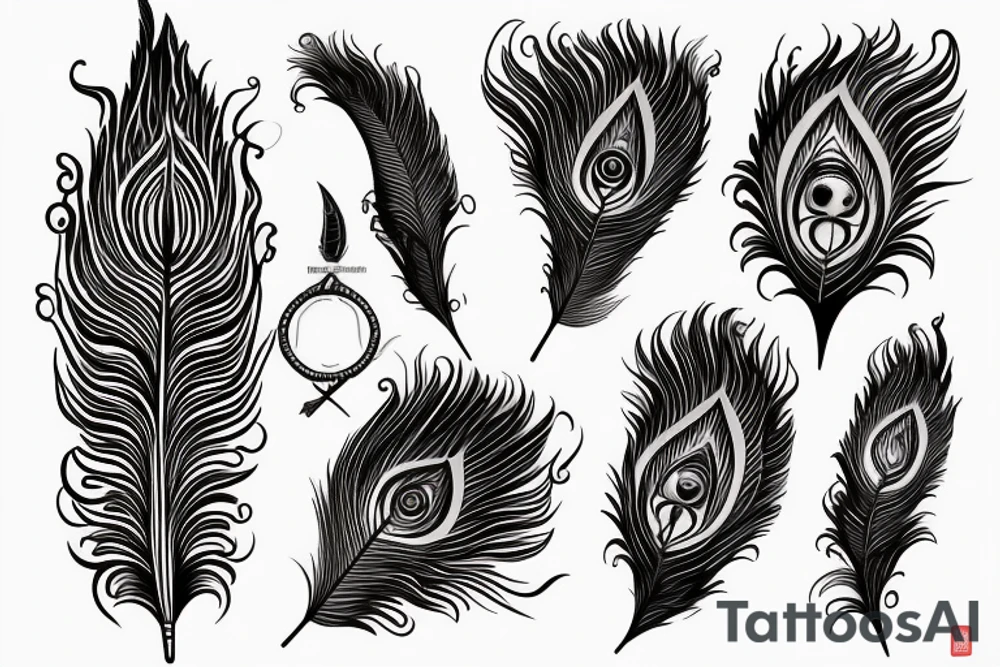 an Indian sword surrounded by a peacock feather tattoo idea an Indian sword surrounded by a peacock feather tattoo idea