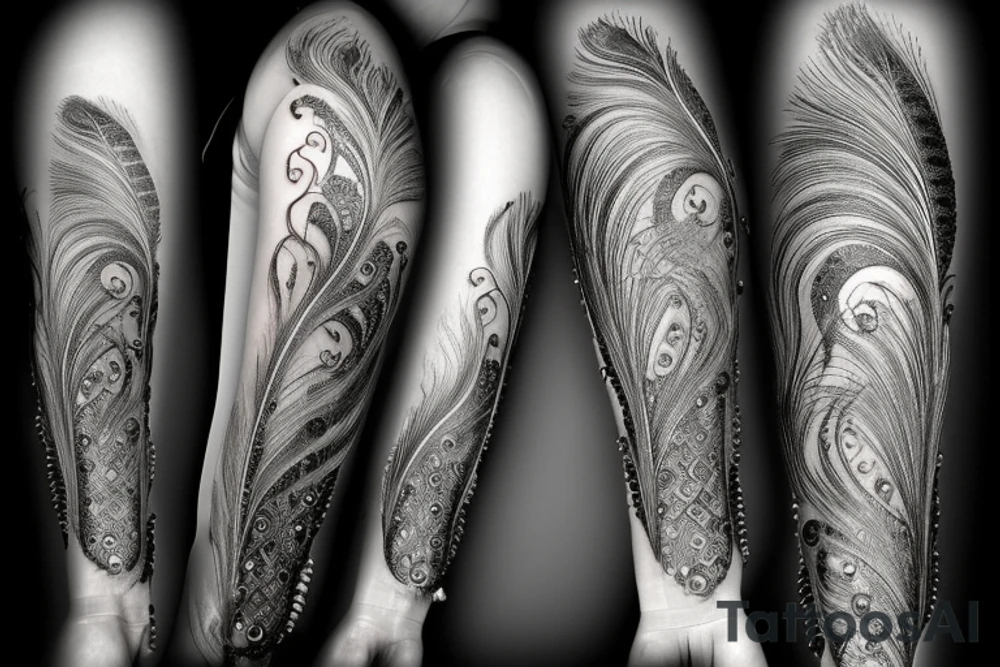 an Indian sword encrusted by a peacock feather tattoo idea an Indian sword encrusted by a peacock feather tattoo idea